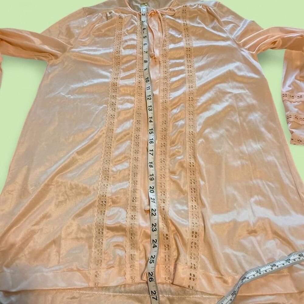 Vtg 60s 70s Gossard Artemis Peach Nylon Lace Sleepwear Set Small 6218 - Picture 3 of 7